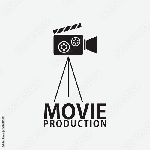 Movie or cinema logo design. Retro vintage concept. Vector illustration template design