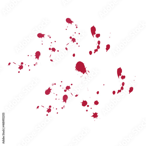 red bloods splatter art vector illustration white background
