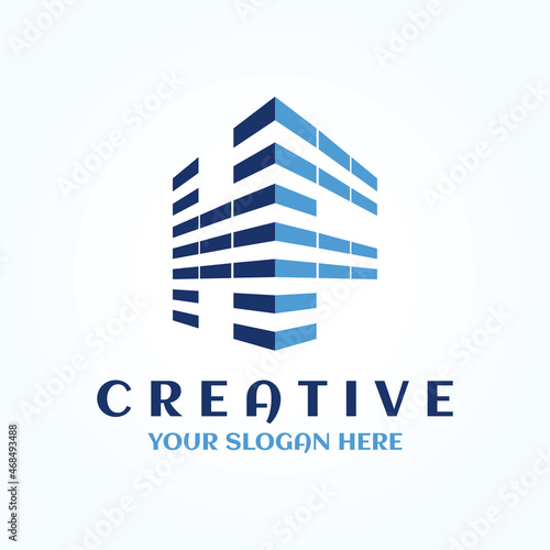creative HF business building house abstract logo template