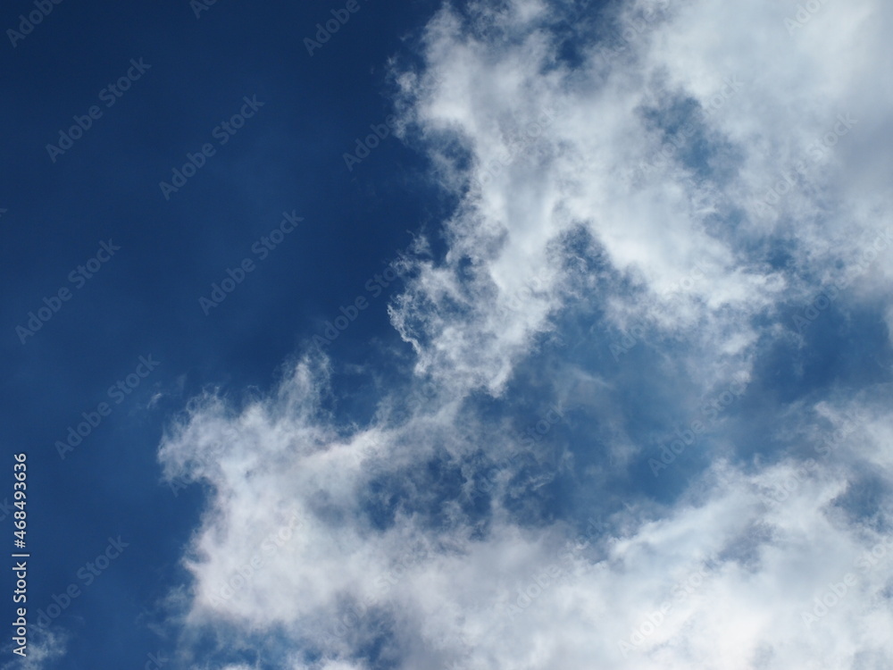 Obraz premium Landscape blue sky cloudy white abstract pattern wallpaper background empty copy space nobody outdoor freedom air oxygen freshness climate clear season relax beautiful winter spring autumn weather
