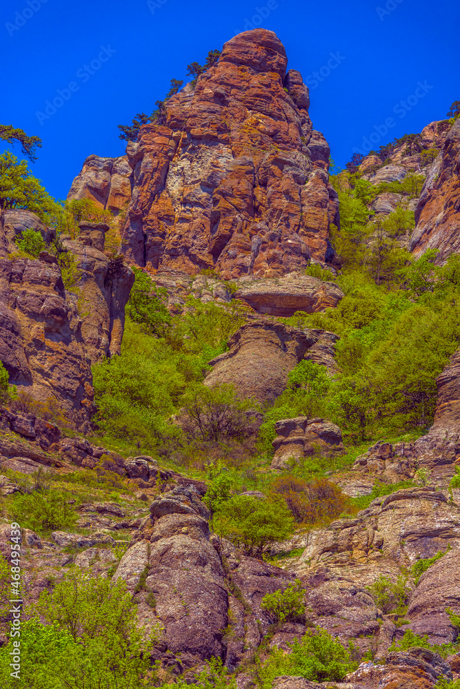 Rock pillars in Valley of Ghosts of the mountain range Demerji,