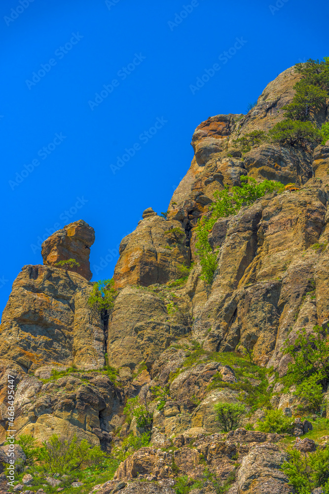 Rock pillars in Valley of Ghosts of the mountain range Demerji, Rock pillars in Valley of Ghosts of the mountain range Demerji,