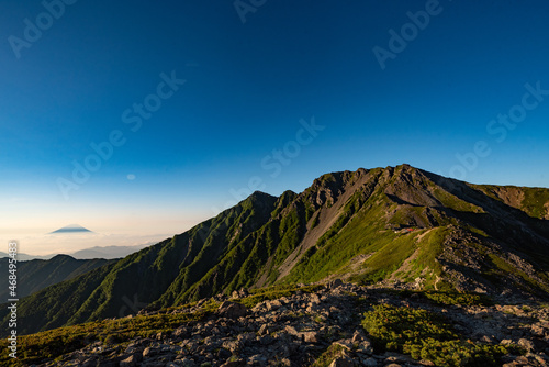 Trekking scenery Sothern alps Japan   