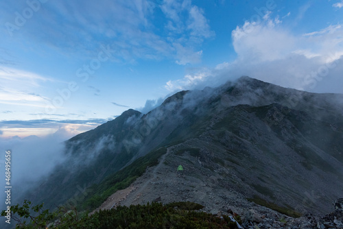 Cloud sea on sunset at Japanese alps