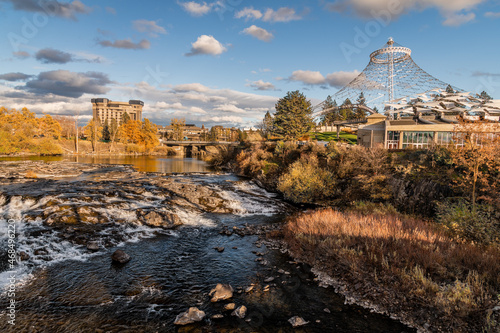 Spokane River at Riverfront Park in Downtown Spokane, Washington.