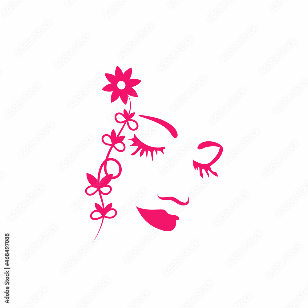 Women face, hair salon logo vector