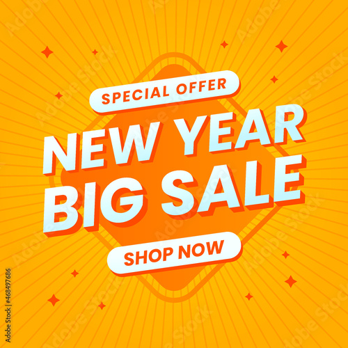 new years promo sale poster design template for social media pos