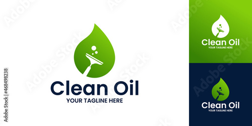 clean logo, oil drops and glass cleaner