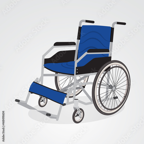 Realistic illustration of wheelchair medical tool for the hospital patient and disability person on isolated background