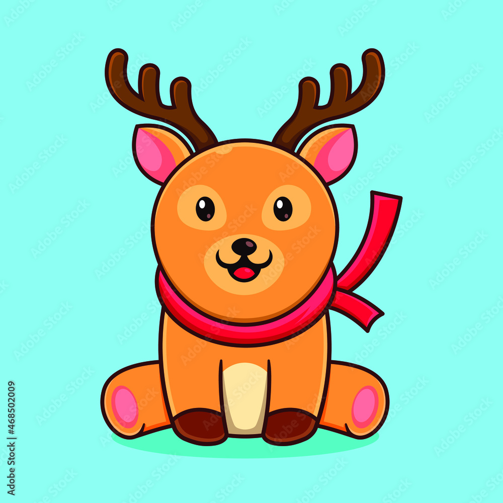 Fototapeta premium Little deer logo design template. winter animal logos.