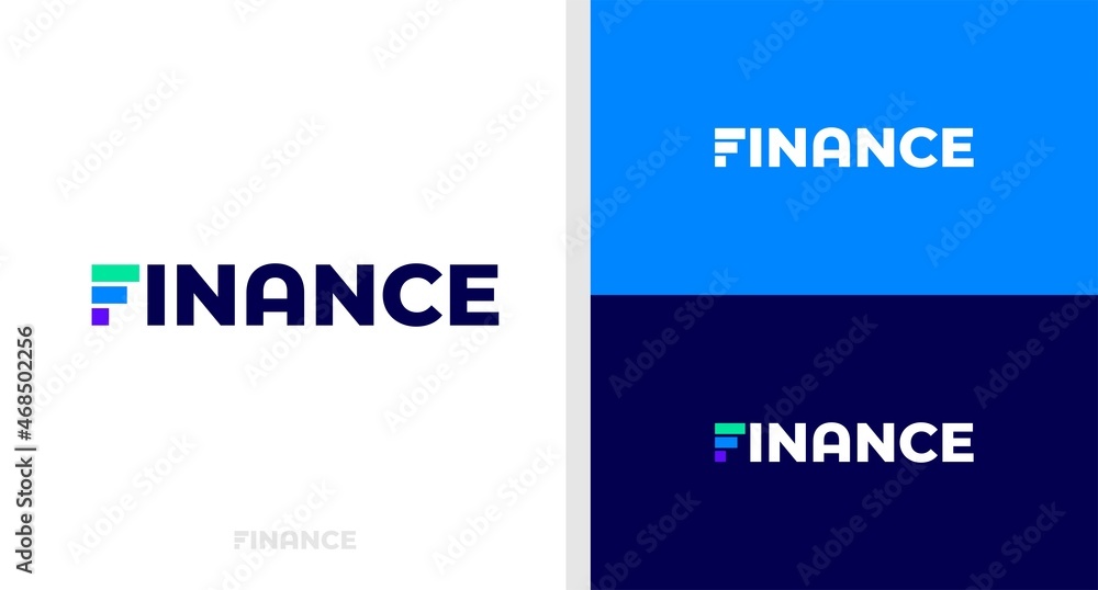 Fototapeta premium FINANCE LOGO WORDMARK GRAPHIC CHART EDITABLE