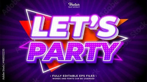 party text effect editable eps cc. words and fonts can be changed