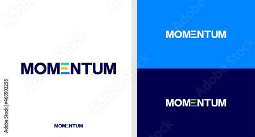 MOMENTUM LOGO WORDMARK GRAPHIC CHART FINANCE EDITABLE