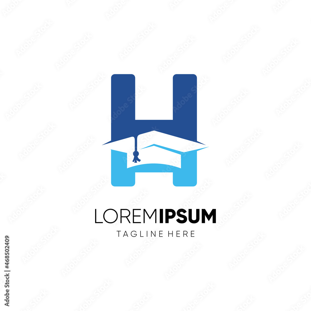 Letter H Graduation Hat Education Logo Design Vector Icon Graphic Emblem Illustration Background Template Letter H Graduation Hat Education Logo Design Vector Icon Graphic Emblem Illustration Background Template