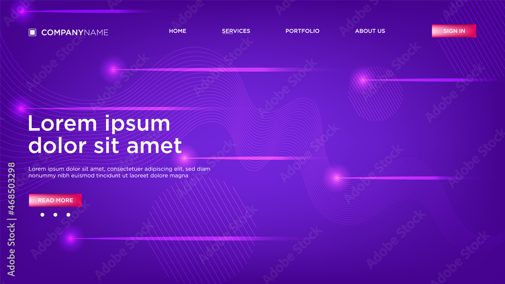 Abstract background website Landing Page. Template for websites, or apps. Modern design. Abstract vector style. line and particles. Curved wavy line, smooth stripe Vector - Vector Illustration Abstract background website Landing Page. Template for websites, or apps. Modern design. Abstract vector style. line and particles. Curved wavy line, smooth stripe Vector - Vector Illustration