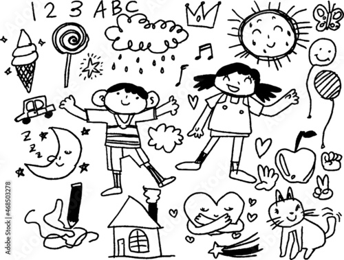子供が描いた落書きセット お絵かき