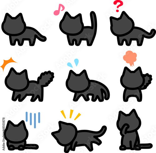 猫の喜怒哀楽のアイコンセット