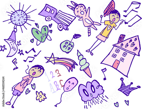 子供が描いた落書きセット お絵かき