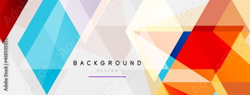 Color triangles composition, geometric abstract background. Techno or business concept, pattern for wallpaper, banner, background, landing page