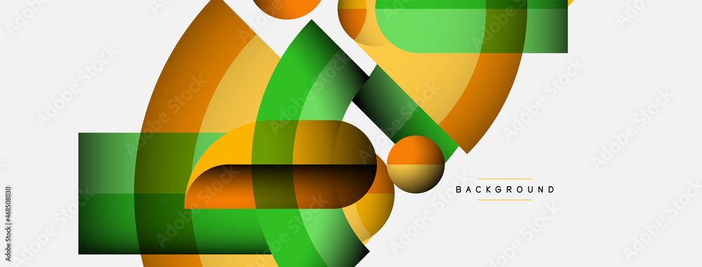 Geometric abstract background. Round shapes, circles, lines composition for wallpaper banner background or landing page Geometric abstract background. Round shapes, circles, lines composition for wallpaper banner background or landing page
