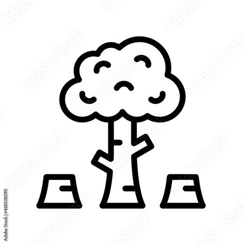Deforestation Icon, Line style icon vector illustration, Suitable for website, mobile app, print, presentation, infographic and any other project.