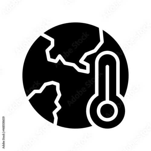 Global Warming Icon, Glyph style icon vector illustration, Suitable for website, mobile app, print, presentation, infographic and any other project.