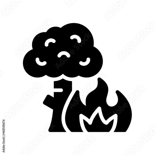 Wildfire Icon, Glyph style icon vector illustration, Suitable for website, mobile app, print, presentation, infographic and any other project.