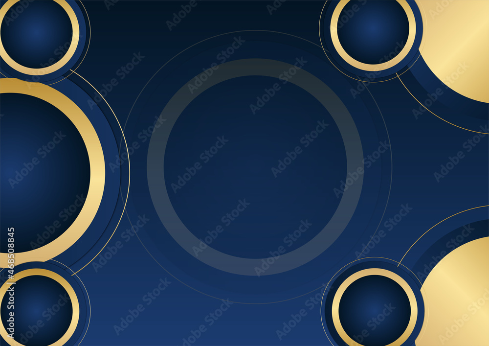 Modern blue and gold abstract background. Vector abstract graphic design banner pattern background template.