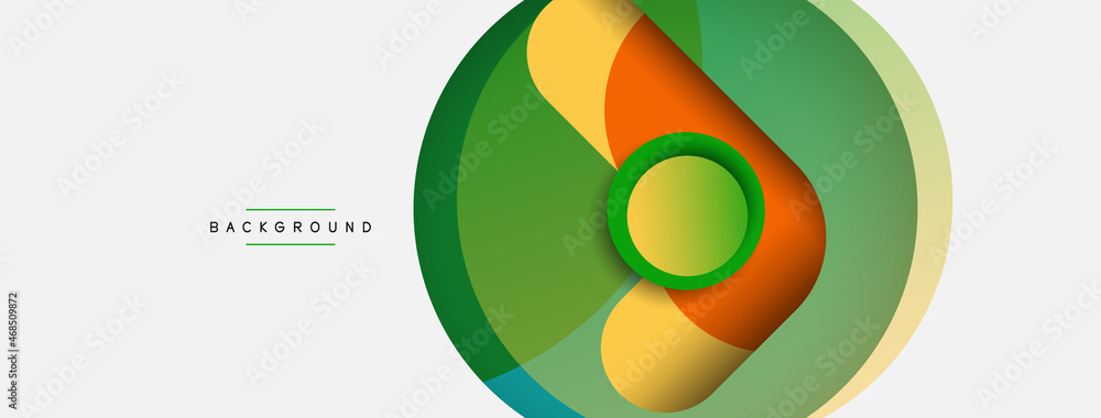 Creative geometric wallpaper. Minimal abstract background. Circles composition vector illustration for wallpaper banner background or landing page Creative geometric wallpaper. Minimal abstract background. Circles composition vector illustration for wallpaper banner background or landing page