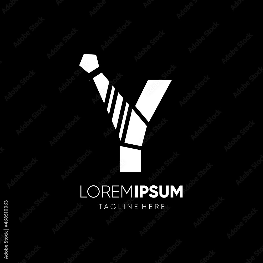 Letter Y Tie Elegant Logo Design Vector Icon Graphic Emblem Illustration Background Template