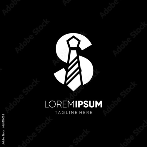 Letter S Tie Elegant Logo Design Vector Icon Graphic Emblem Illustration Background Template