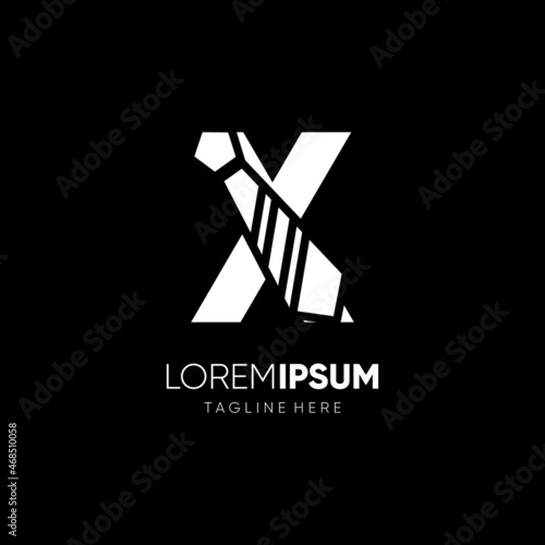 Letter X Tie Elegant Logo Design Vector Icon Graphic Emblem Illustration Background Template