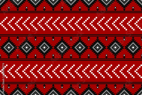 Geometric ethnic oriental seamless pattern traditional Design for background,carpet,wallpaper.clothing,wrapping,Batik fabric,Vector illustration.embroidery style - Sadu, sadou, sadow or sado