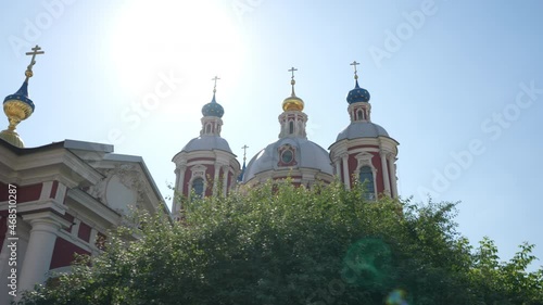 Church of the Hieromartyr Clement of the Pope of the Russian Orthodox Church in Moscow. Shooting in motion photo