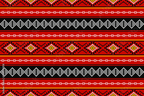 Geometric ethnic oriental seamless pattern traditional Design for background,carpet,wallpaper.clothing,wrapping,Batik fabric,Vector illustration.embroidery style - Sadu, sadou, sadow or sado