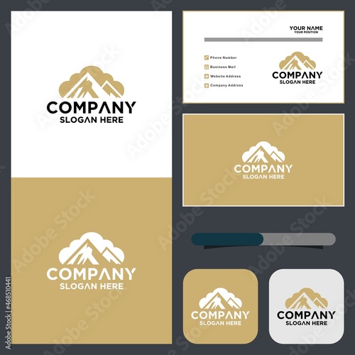 Cloud forming Mountain and business card