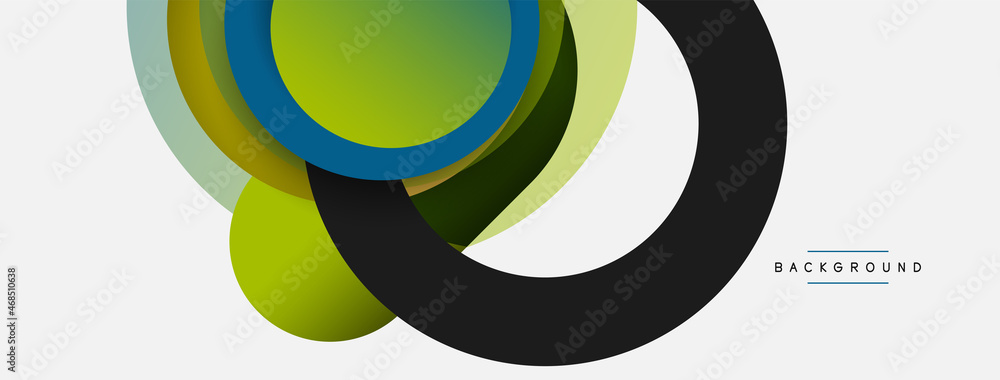 Creative geometric wallpaper. Minimal abstract background. Circles composition vector illustration for wallpaper banner background or landing page Creative geometric wallpaper. Minimal abstract background. Circles composition vector illustration for wallpaper banner background or landing page