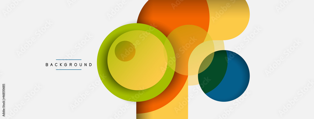 Creative geometric wallpaper. Minimal abstract background. Circles composition vector illustration for wallpaper banner background or landing page Creative geometric wallpaper. Minimal abstract background. Circles composition vector illustration for wallpaper banner background or landing page