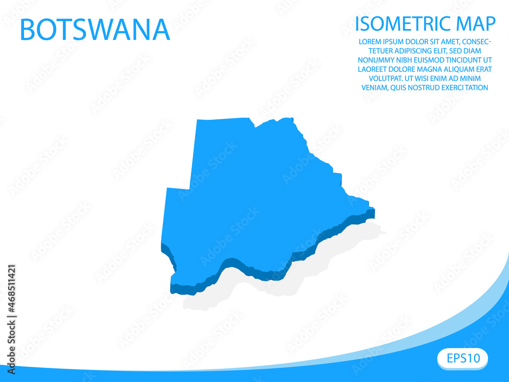 Modern vector isometric of Botswana blue map. elements white background for concept map easy to edit and customize. eps 10