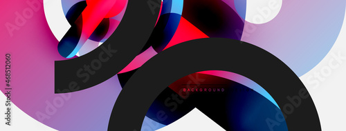 Round shapes circles and other geometric forms. Vector illustration for wallpaper banner background card or landing page