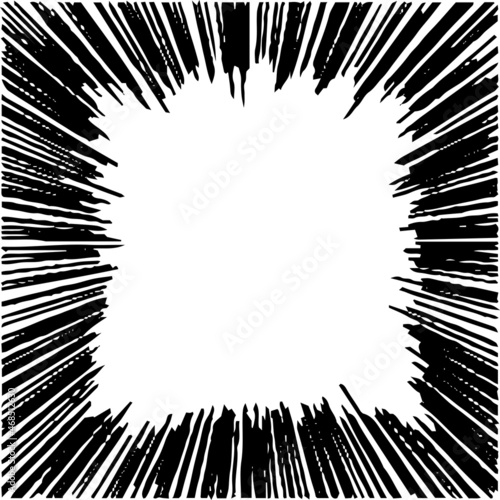 手書きの揃った漫画集中線 正方形
