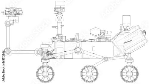 Mars Rover. Vector rendering of 3d