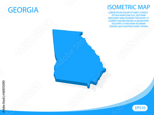 Modern vector isometric of Georgia blue map. elements white background for concept map easy to edit and customize. eps 10