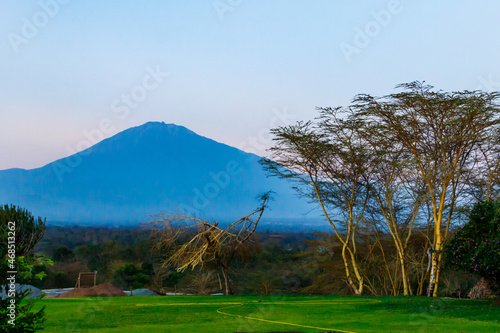 View of Meru mountain in Tanzania