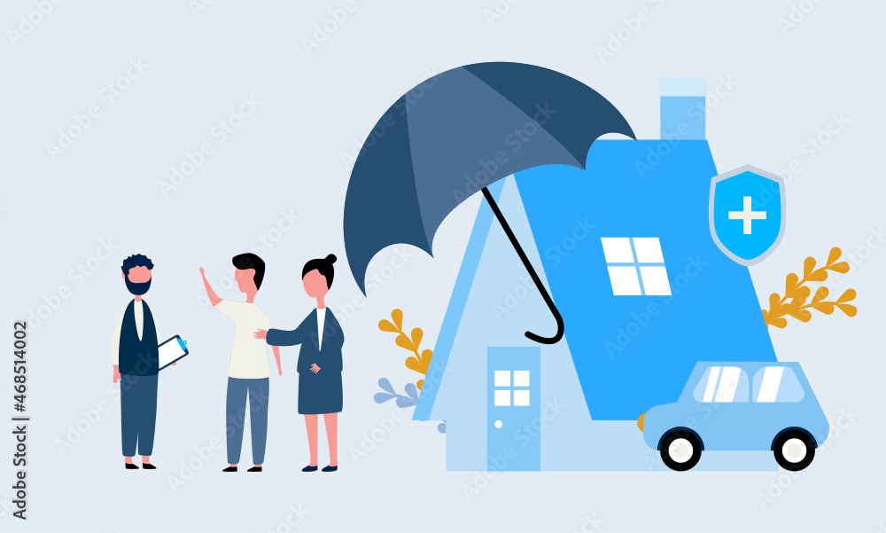 family People protecting Property and health insurance family People protecting Property and health insurance