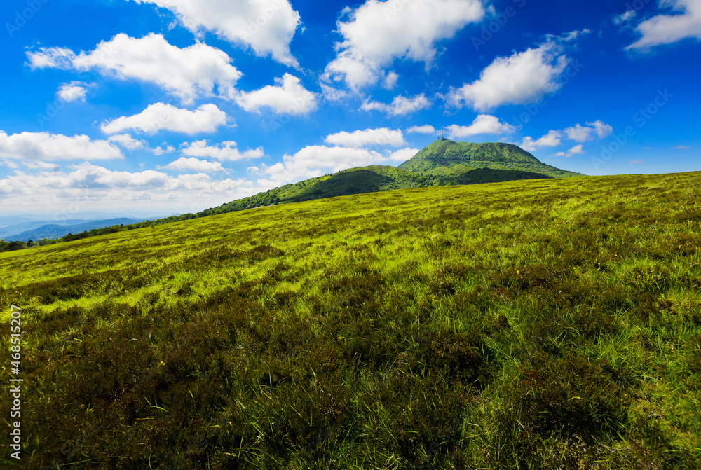 Puy de Dome mountain and Auvergne landscape