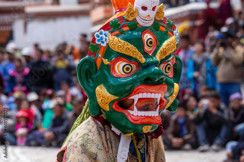 Cham dance of Hemis festival is the masked dance, performed by the lamas, Ladakh, India