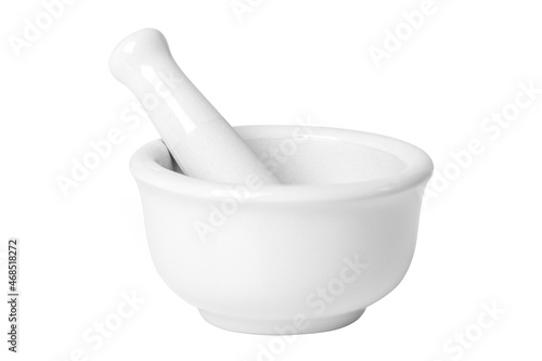 Photo Mortar and pestle isolated