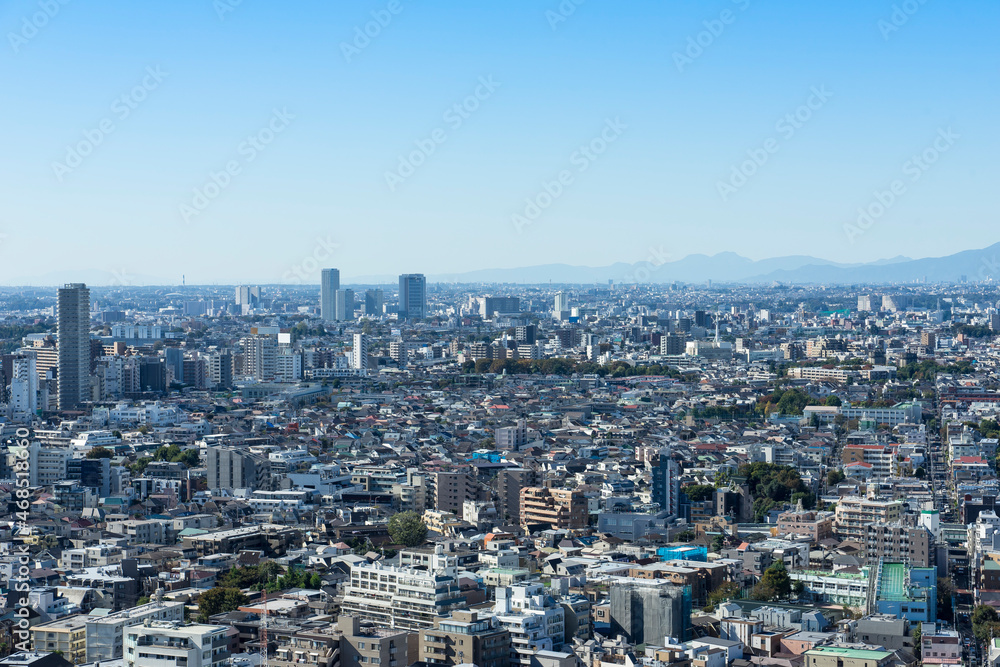 高層ビルから見る東京の風景
