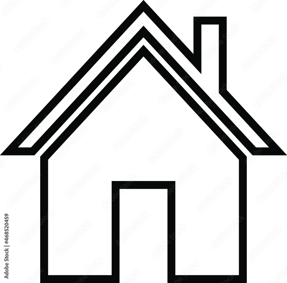 House vector sharped corner icon with chimney House vector sharped corner icon with chimney